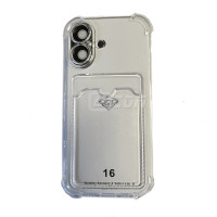 iPhone 16 6.1'' (2024) TPU Shockproof Design Case Clear with card slots