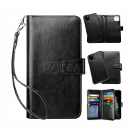 iPhone 16E 6.1'' (2025) Photo ID Extra Fold 9 Card Slots Magnet Detchable Wallet  Black