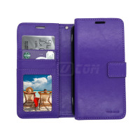 Moto G(5G) 2025 Photo ID 3 Card Slots Plain Wallet Purple