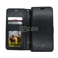 Samsung A05 (2023) Photo ID 3 Card Slots Plain Wallet Black
