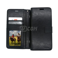 Samsung A25(5G) 2023 Photo ID 3 Card Slots Plain Wallet Black