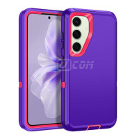 Samsung S24 FE (2024) Heavy Duty PC+Silicon 3 pcs Defender Case Purple