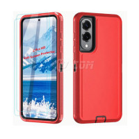 Samsung S25 Edge Heavy Duty PC+Silicon 3 pcs Defender Case Red