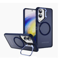 Samsung S25 Edge HD PC+Silicon Symmetry MagSafe Charger Case Matte Navy With Camera Stand