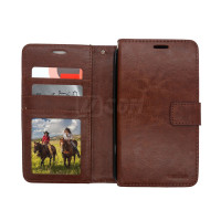 Samsung S25 Edge Photo ID 3 Card Slots Plain Wallet Brown