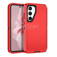 Samsung S25 FE (2025) Heavy Duty PC+Silicon 3 pcs Defender Case Red