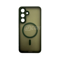 Samsung S25 FE (2025) HD PC+Silicon Symmetry MagSafe Charger Case Matte Green Samsung S25 FE (2025) HD PC+Silicon Symmetry MagSafe Charger Case Matte Green