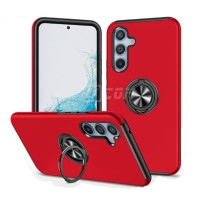 Samsung S26 (2026) Metal Matte Finished with Magnetic Ring Kickstand Case Red