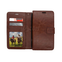 Samsung S26 (2026) Photo ID 3 Card Slots Plain Wallet Brown