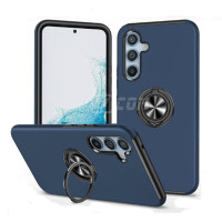 Samsung S26 Plus Metal Matte Finished with Magnetic Ring Kickstand Case Navy Blue