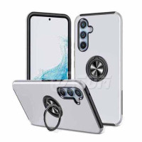 Samsung S26 Plus Metal Matte Finished with Magnetic Ring Kickstand Case Silver