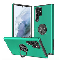 Samsung S26 Ultra Metal Matte Finished with Magnetic Ring Kickstand Case Dark Green